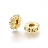 Brass Micro Pave Clear Cubic Zirconia Spacer Beads KK-Z156-13G-01-1