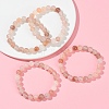 8MM Natural Xinjiang Golden Silk Jade Round Beaded Stretch Bracelets for Women BJEW-G756-01A-2