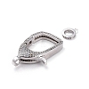 Brass Micro Pave Cubic Zirconia Lobster Claw Clasps ZIRC-F110-02D-3