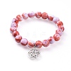 (Jewelry Parties Factory Sale)Stretch Pentacle Charm Bracelets BJEW-JB04567-05-1