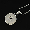 18.8 inch Platinum Plated Trendy Snap Necklace Making X-NJEW-S100-2