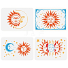 4Pcs 4 Styles PET Hollow Out Drawing Painting Stencils DIY-WH0394-0305-1