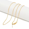 1mm Rack Plating Brass Cable Chain Adjustable Slider Necklaces for Women Men MAK-L044-55G-2