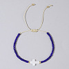 Glass Seed Beads & Brass Braided Beaded Bracelets LS-TV0952-2-1