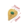 Stainless Steel Pave Synthetic Malachite Peach Heart Connector Charms PW-WG0EEB2-06-2