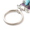 Moon Natural & Synthetic Mixed Stone Chips & Pendant Keychain KEYC-JKC00360-6
