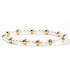 Elegant Imitation Pearl & Brass Beads Stretch Bracelets for Women YV1811-4-1