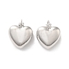 Brass Heart Hoop Earrings for Women EJEW-Q024-06P-1