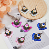 FIBLOOM 4 Pairs 4 Colors Natural Shell Boho Chandelier Earrings EJEW-FI0002-07-5