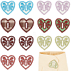 14Pcs 2 Bags Heart Polyester Embroidery Sew On Patches PATC-CY0001-74-1