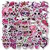 Gothic Pink Skeleton PP Waterproof Stickers PW-WG64FFD-01-1