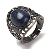 Natural Lapis Lazuli Oval Adjustable Rings RJEW-K271-06R-23-2