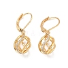 Brass Micro Pave Clear Cubic Zirconia Leverback Earrings KK-CBA4112-09G-4