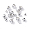 Silver Color Plated Acrylic Round Spacer Beads PACR-MSMC001-06-1