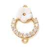 Brass Micro Pave Clear Cubic Zirconia Connector Charms CU-CBAA2D6-03G-1