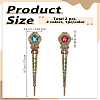 2Pcs 2 Colors Vintage Alloy Hair Sticks OHAR-LP0004-01A-2