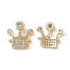 Brass Pave Clear Cubic Zirconia Connector Charms KK-E068-VB348-1