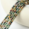 Frosted Round Natural Indian Agate Beads G-J338-02-4mm-4