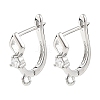 SHEGRACE Brass Micro Pave Cubic Zirconia Hoop Earring Findings XGRQ79246-932P-1
