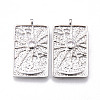 Brass Micro Pave Clear Cubic Zirconia Pendants KK-N232-168P-NF-1