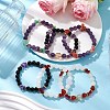 6Pcs Natural Mixed Gemstone Round & Chip Stretch Bracelets Sets for Women BJEW-JB101000-2