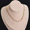 304 Stainless Steel Paperclip Chain Necklaces NJEW-U026-12G-1