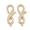 Brass Micro Pave Clear Cubic Zirconia Lobster Claw Clasps KK-S350-01G-1