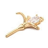 Brass Micro Pave Clear Cubic Zirconia Pendants KK-F916-27G-2