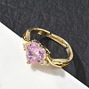Brass & Cubic Zirconia Finger Rings CU-CBA7E55-17G-3