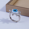 Blue Evil Eye Brass Cuff Ring LE2057-2