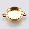 Brass Cabochon Connector Settings X-KK-E749-08G-1