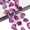 Dyed Electroplate Raw Rough Natural Amethyst Beads Strands G-Q610-05D-1