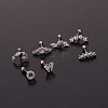 316L Surgical Stainless Steel Micro Pave Clear Cubic Zirconia Cartilage Earrings WG14BE9-10-2