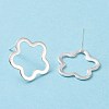 201 Stainless Steel Flower Stud Earring with 316 Stainless Steel Pin for Women STAS-K241-18S-2