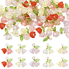 50Pcs Two Tone Acrylic Pendants FIND-SC0019-74-1
