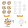 6Pcs Brass & Acrylic Rhinestone Cufflinks BUTT-DC0001-17B-2