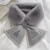 Women's Polyester Faux Fur Ornate Neck Warmer Scarf COHT-PW0001-36C-1