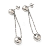 Non-Tarnish 304 Stainless Steel Stud Dangle Earrings EJEW-Q386-01P-2