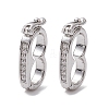 Brass Micro Pave Clear Cubic Zirconia Twister Clasps KK-K360-27A-P-1