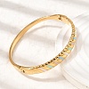 304 Stainless Steel Enamel Hinged Bangles for Women BJEW-B168-05G-3