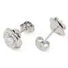 Rack Plating Flower Brass Pave Clear Cubic Zirconia Stud Earrings for Women EJEW-Z059-09P-2