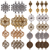 SUNNYCLUE 60Pcs 10 Styles Tibetan Style Alloy Connector Charms FIND-SC0003-35-1