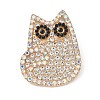 Cat Alloy Rhinestone Brooch JEWB-K039-04KCG-1
