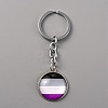 Glass Keychain KEYC-WH0024-18P-06-1