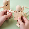 Unfinished Blank Wooden Robot Toys AJEW-TA0001-03-20