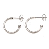 C-Shaped 304 Stainless Steel Stud Earrings EJEW-Z154-01P-02-4