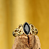 Horse Eye & Knot 304 Stainless Steel with Cubic Zirconia Finger Rings FS-WG8EA45-09-1