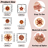 320Pcs 6 Styles Imitation Wood Acrylic Beads SACR-PA0001-25-2