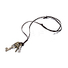 Adjustable Men's Zinc Alloy Pendant and Leather Cord Lariat Necklaces NJEW-BB15995-B-1