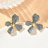 Brass Enamel Stud Earrings for Women KK-CBA760A-11G-02-1